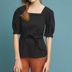 Anthro x Current Air Barnette Puff-Sleeve Top